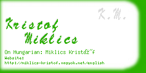 kristof miklics business card